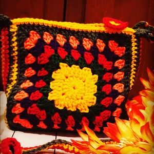 Crochet cross body purse